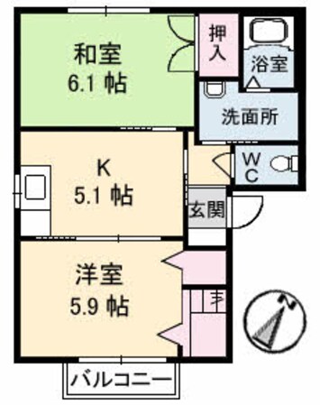 ハイツ・フローラル A棟の物件間取画像